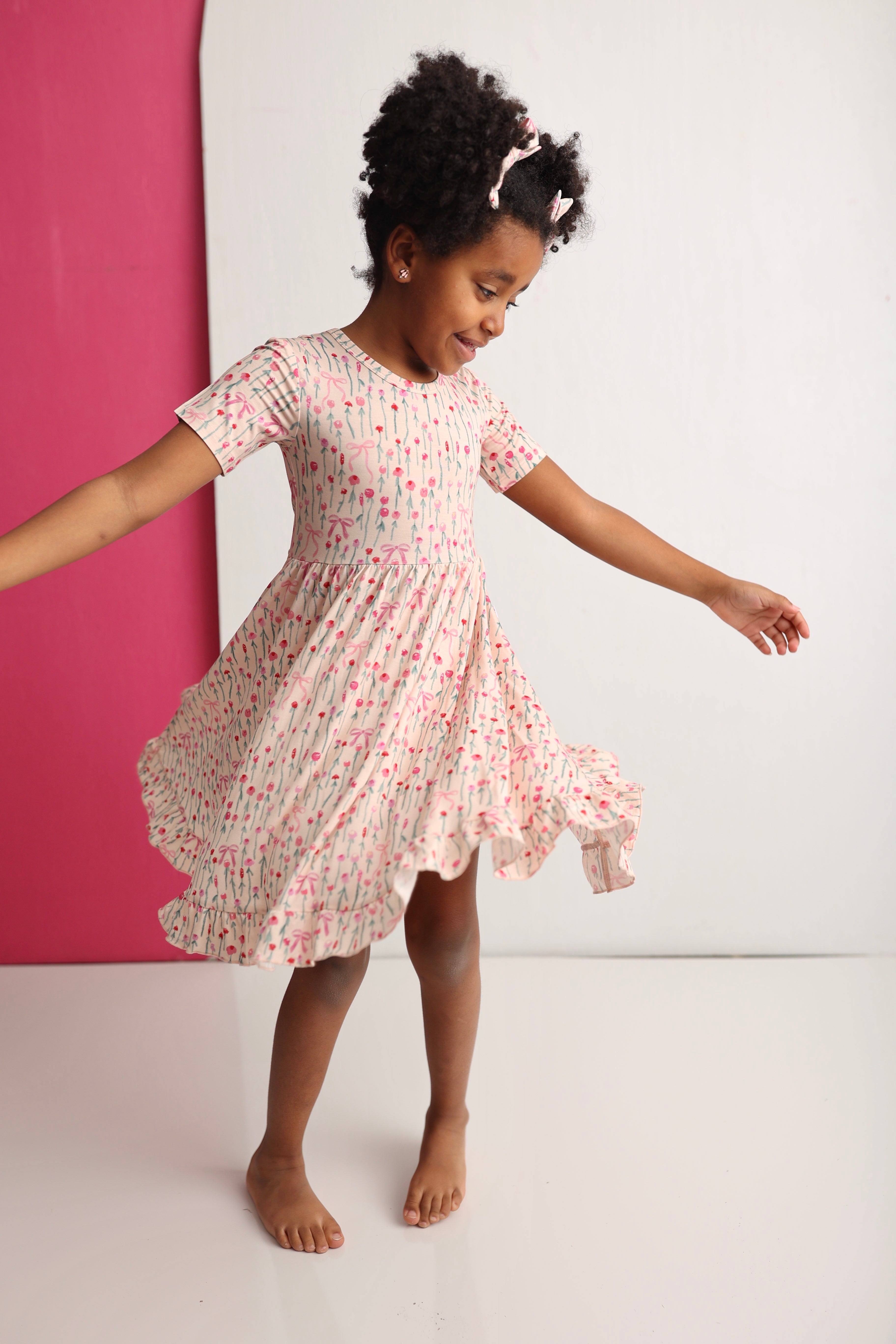 BLOOMS & BOWS FLORAL DREAM RUFFLE DRESS