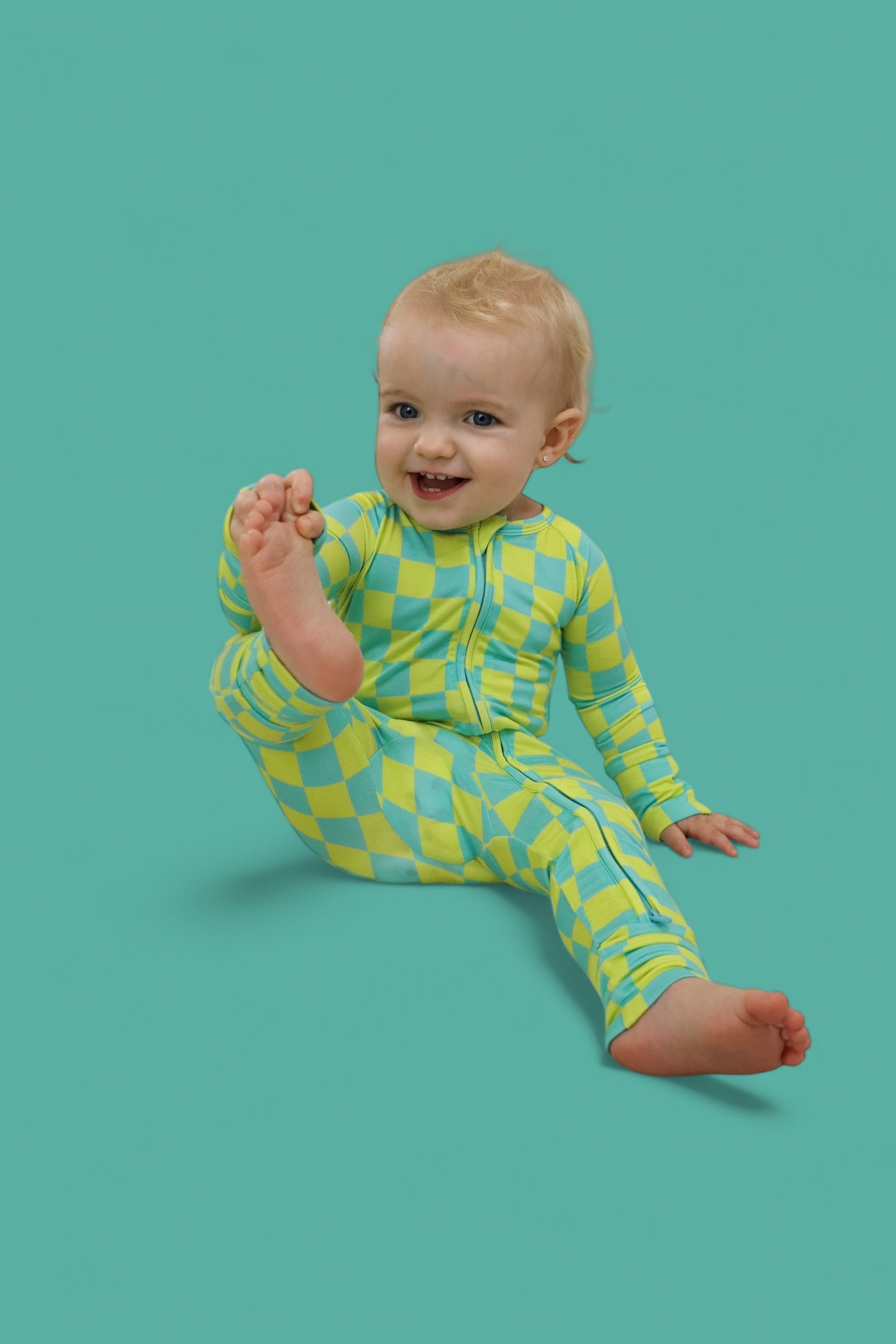 BE BOLD CHECKERS DREAM ZIPPER ROMPER