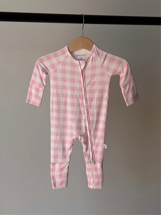 Bamboo Zip Pajamas Zipper Romper | Pink Sugar