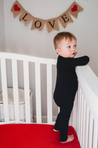 BLACK RIB DREAM ZIPPER ROMPER