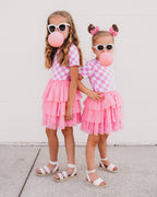 BUBBLEGUM CHECKERS DREAM TUTU DRESS
