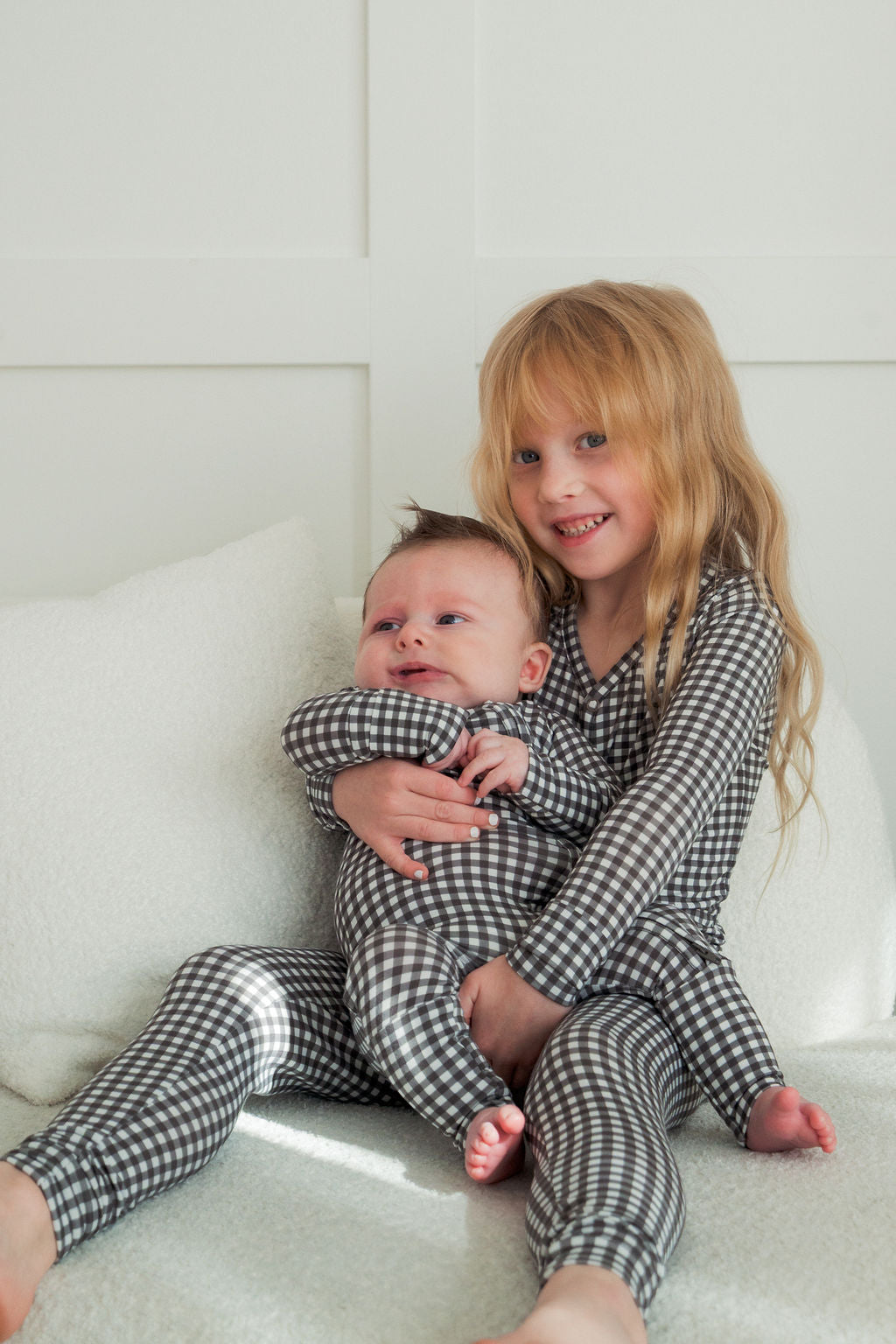 Bamboo Zip Pajamas | Green Gingham