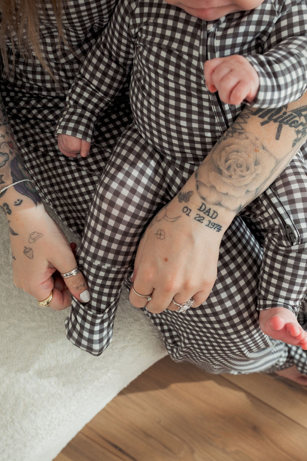 Bamboo Zip Pajamas | Green Gingham