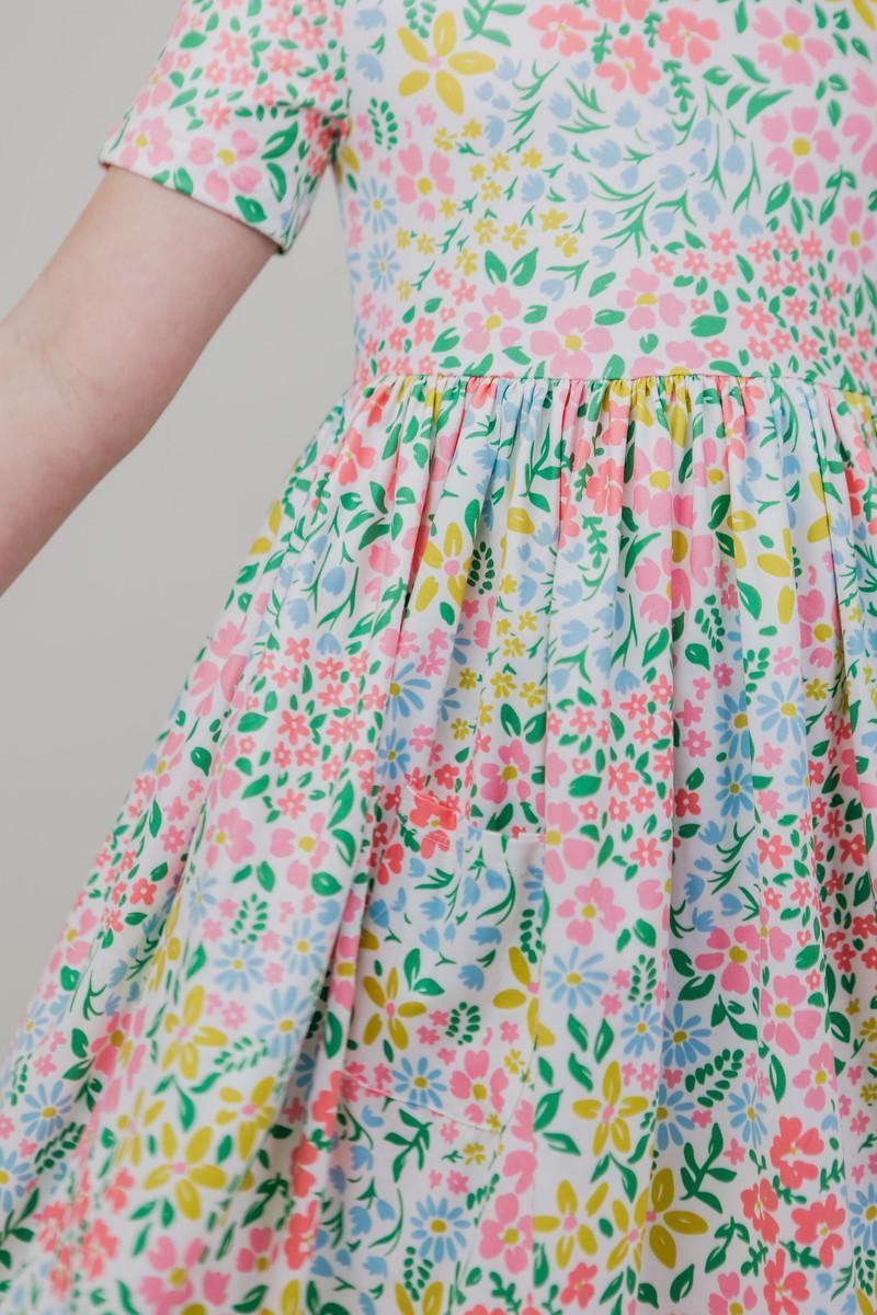 Daffodils S/S Pocket Floral Twirl Dress