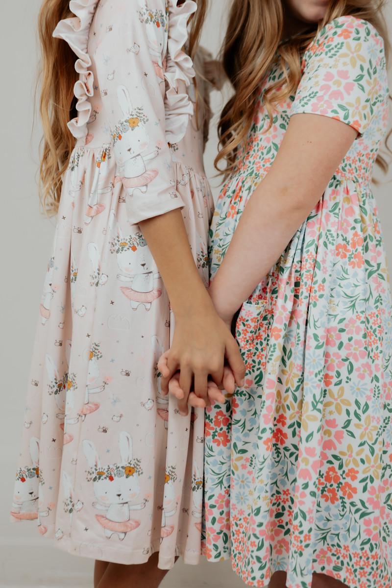 Daffodils S/S Pocket Floral Twirl Dress