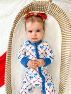 Red White & Bows Bamboo Zippy Pajamas Romper