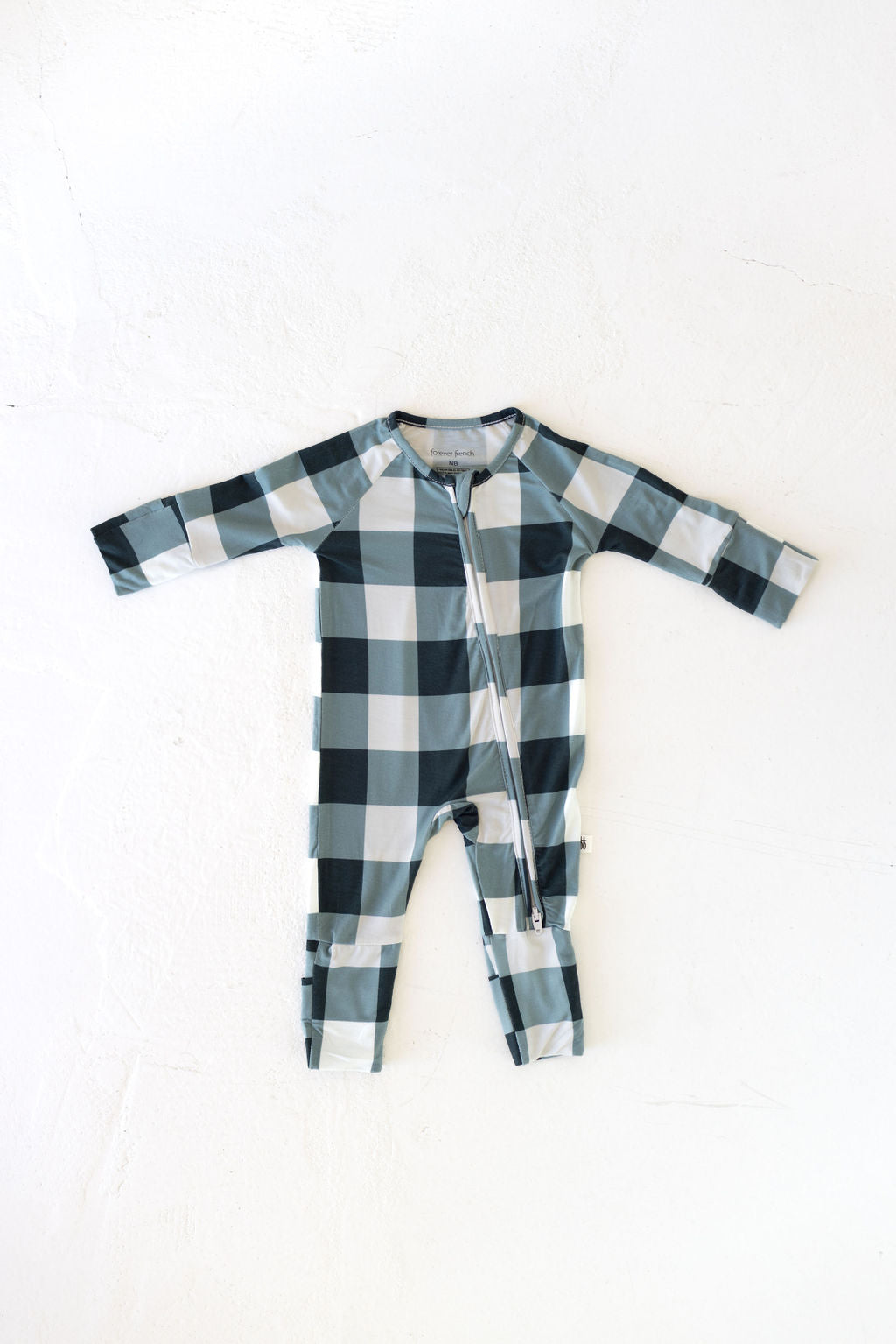 Bamboo Zip Pajamas | Evergreen Gingham | ff club