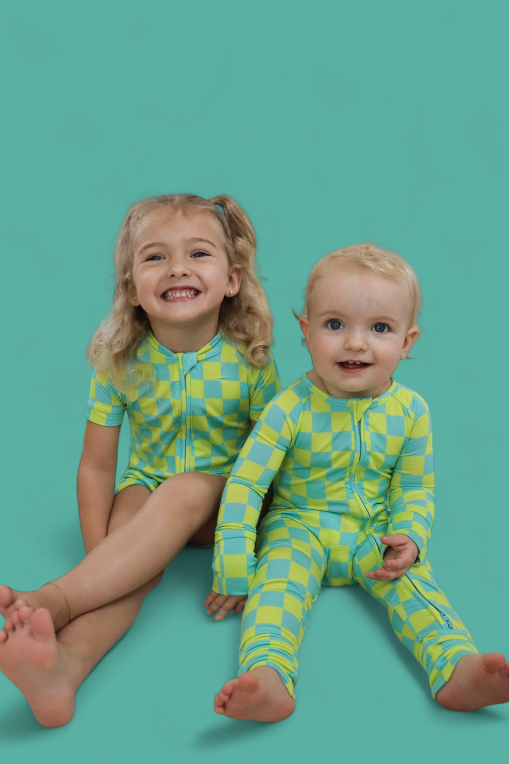 BE BOLD CHECKERS DREAM ZIPPER ROMPER
