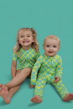 BE BOLD CHECKERS DREAM ZIPPER ROMPER