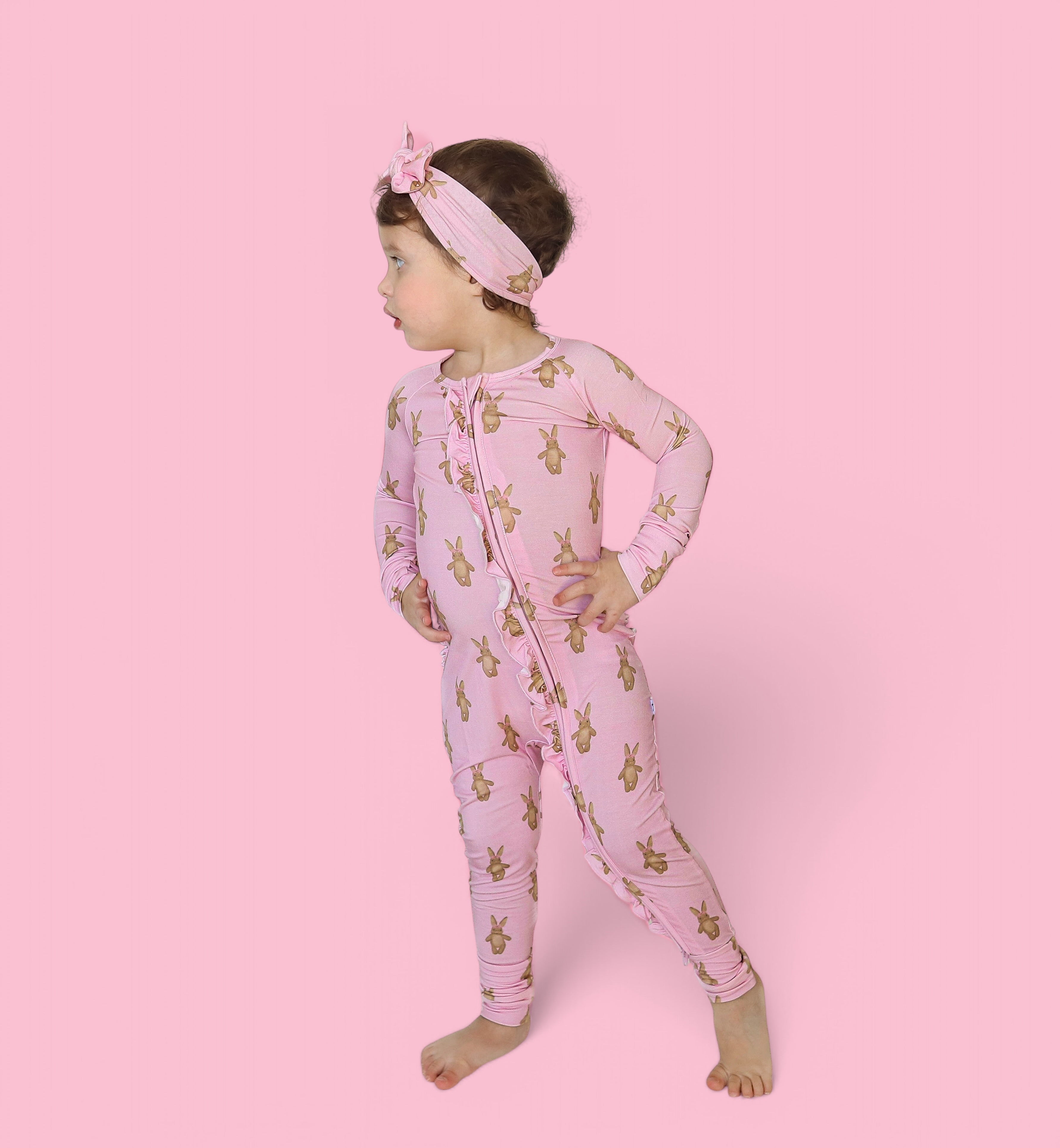 BLUSHIN' BUNNIES DREAM RUFFLE ZIPPER ROMPER
