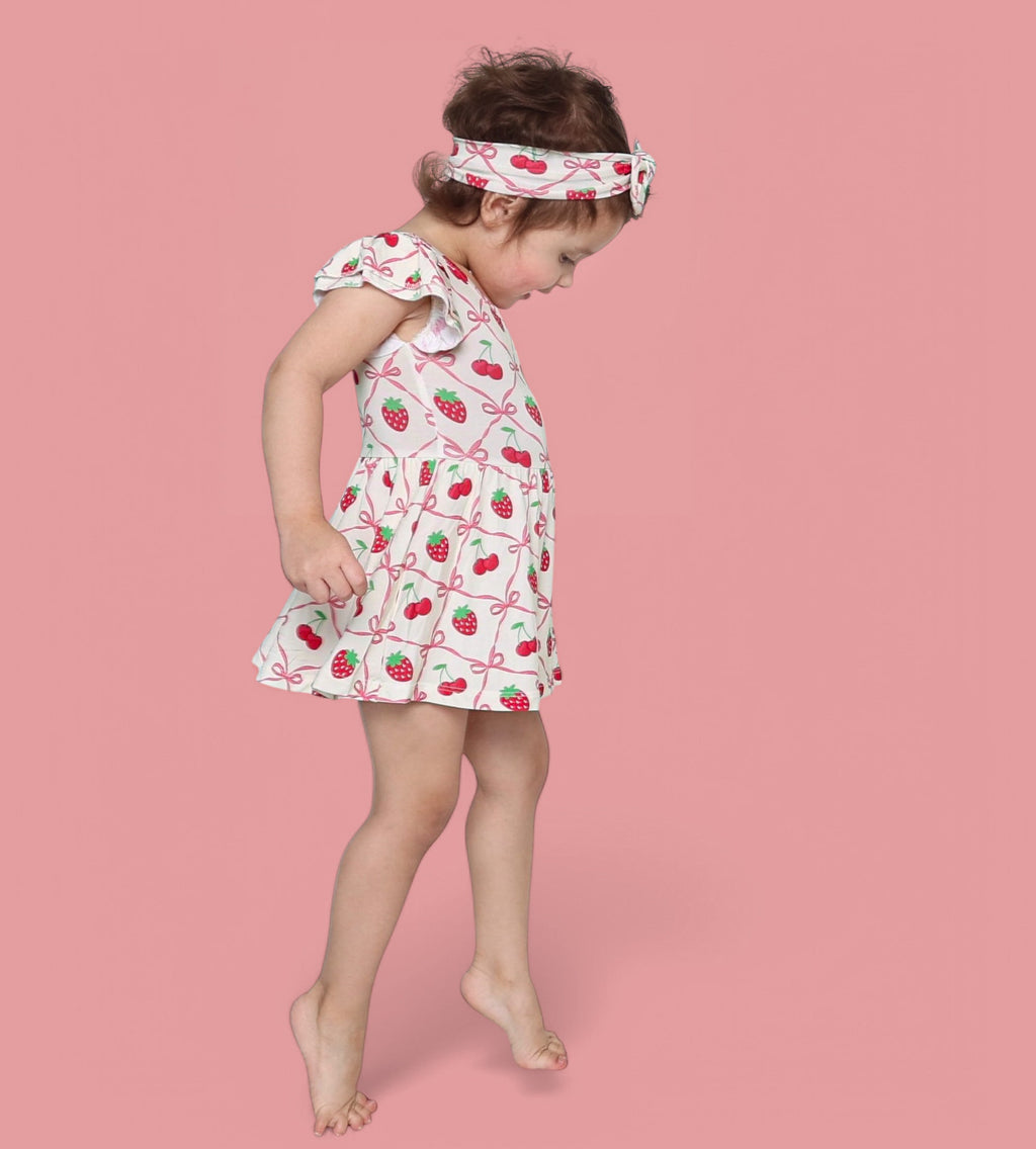 CHERRY BOW BERRY DREAM BODYSUIT DRESS