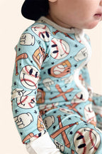 BASEBALL SMILEY DREAM ZIPPER ROMPER