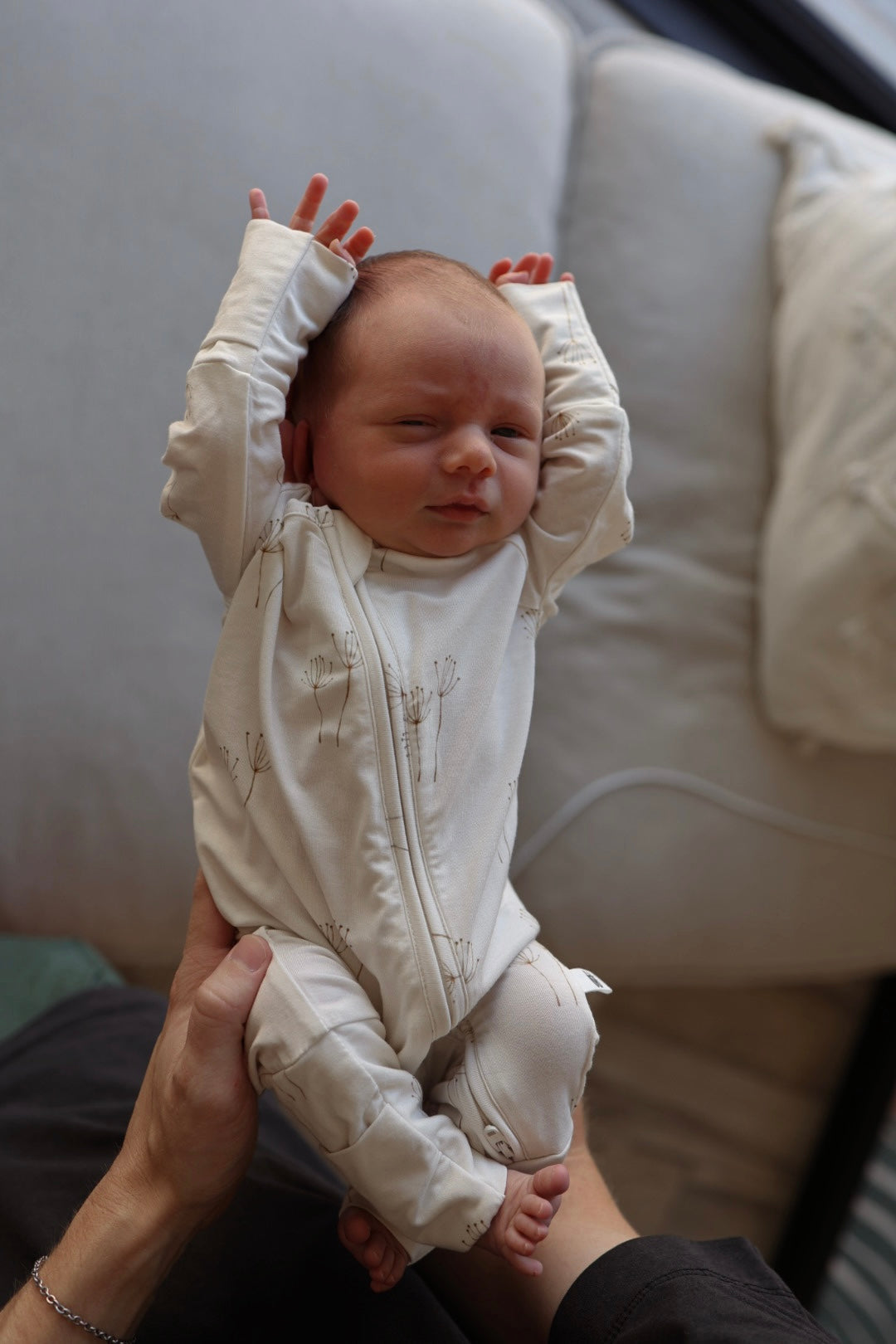 Bamboo Zip Pajamas Floral Romper | Dandelion