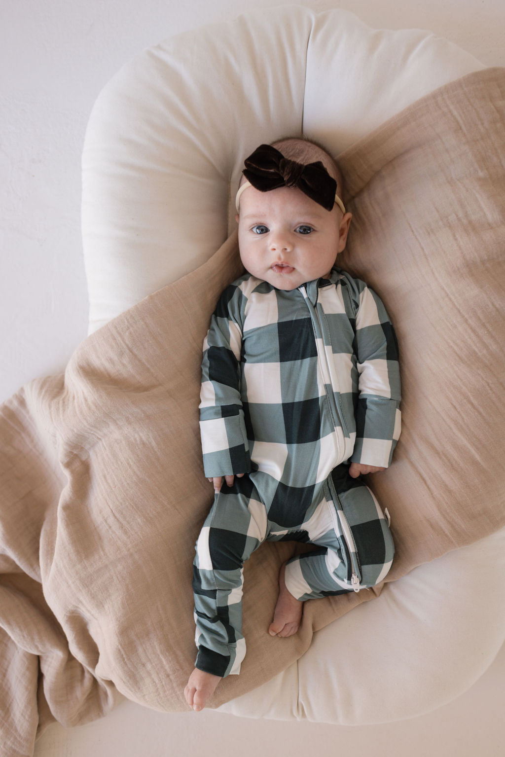 Bamboo Zip Pajamas | Evergreen Gingham | ff club