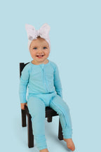 CAPRI BLUE RIB DREAM ZIPPER ROMPER