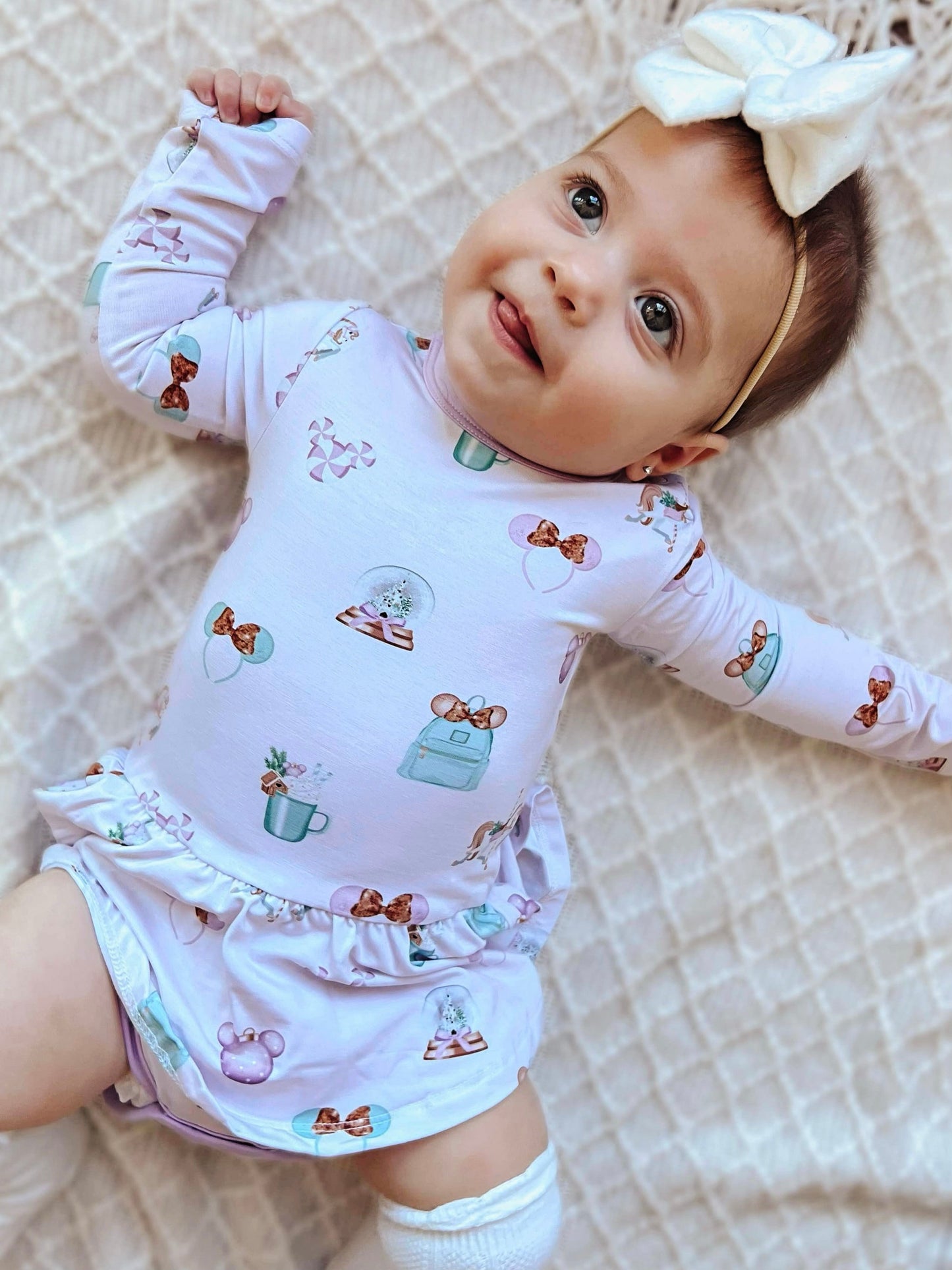 Christmas at the Park - Twirl Bodysuit Romper Dress (long sleeve)