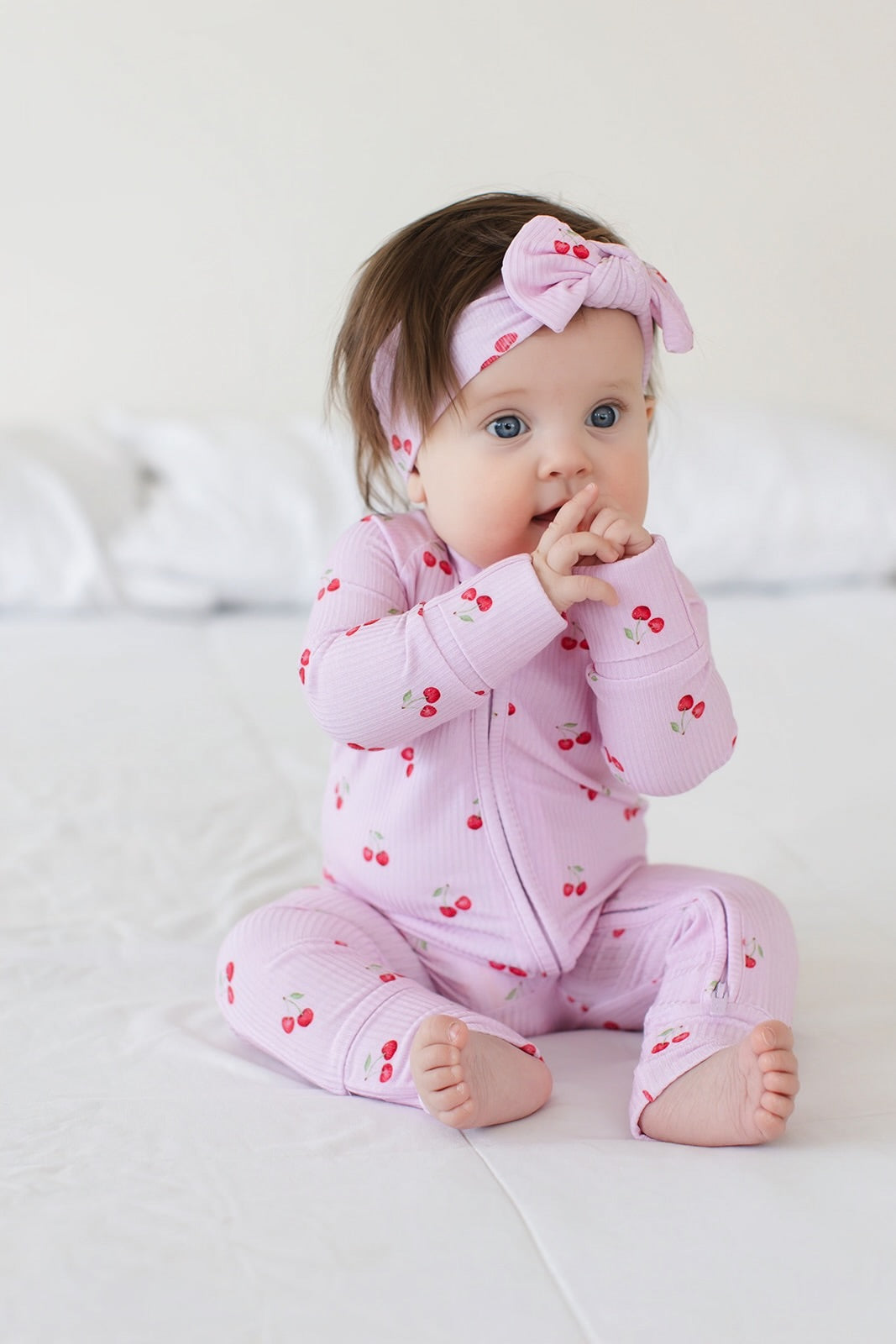 Cherry (ribbed) - Zippy Zipper Romper