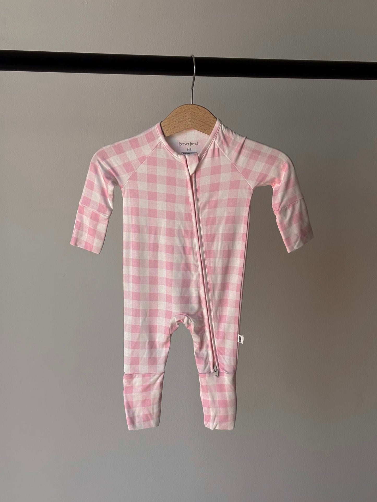 Bamboo Zip Pajamas Zipper Romper | Pink Sugar
