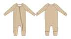 Cinnamon Cider Grid - Zipper Romper