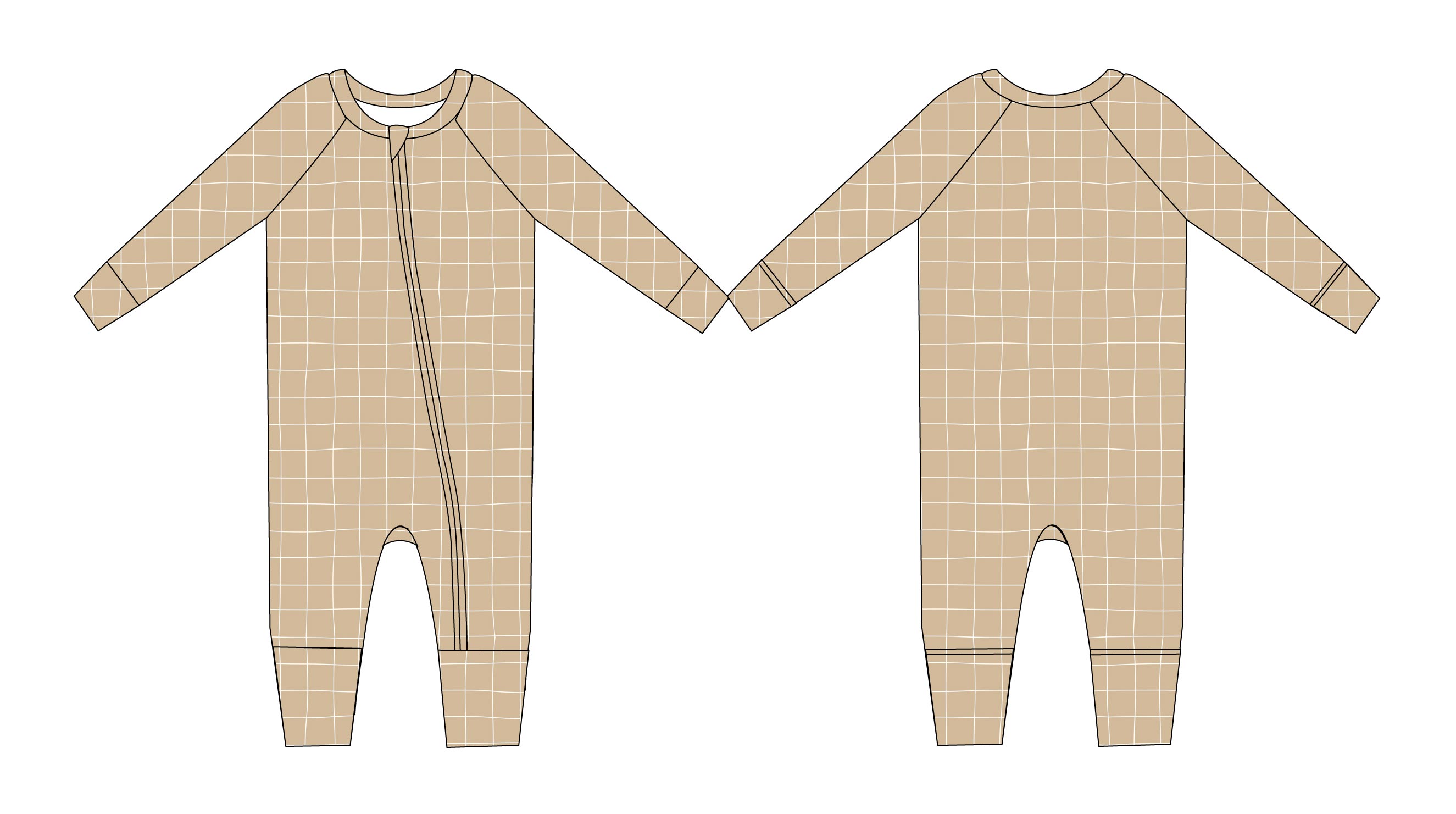 Cinnamon Cider Grid - Zipper Romper