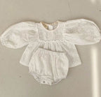 Balloon Sleeve Linen Bloomers Set