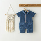 Baby Short Sleeve Denim Rompers