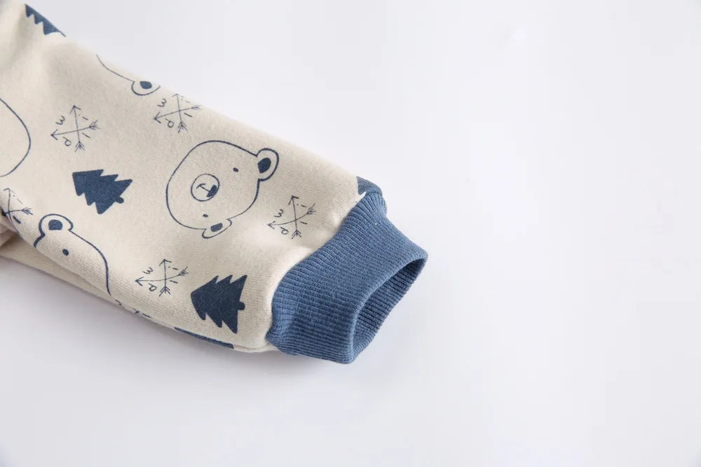 Baby Toddler Boy Girl Winter Clothes Fleece Thick Baby Romper Warm Long Sleeve Hooded Ears Jumpsuit