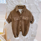 Fur Lining Corduroy Jumpsuit Romper