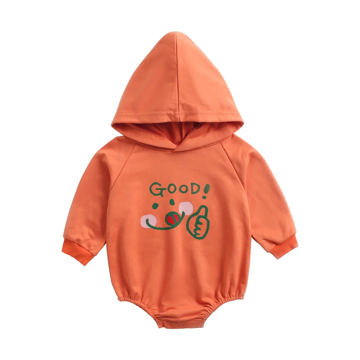 Casual Cotton Hooded Bodysuit Romper