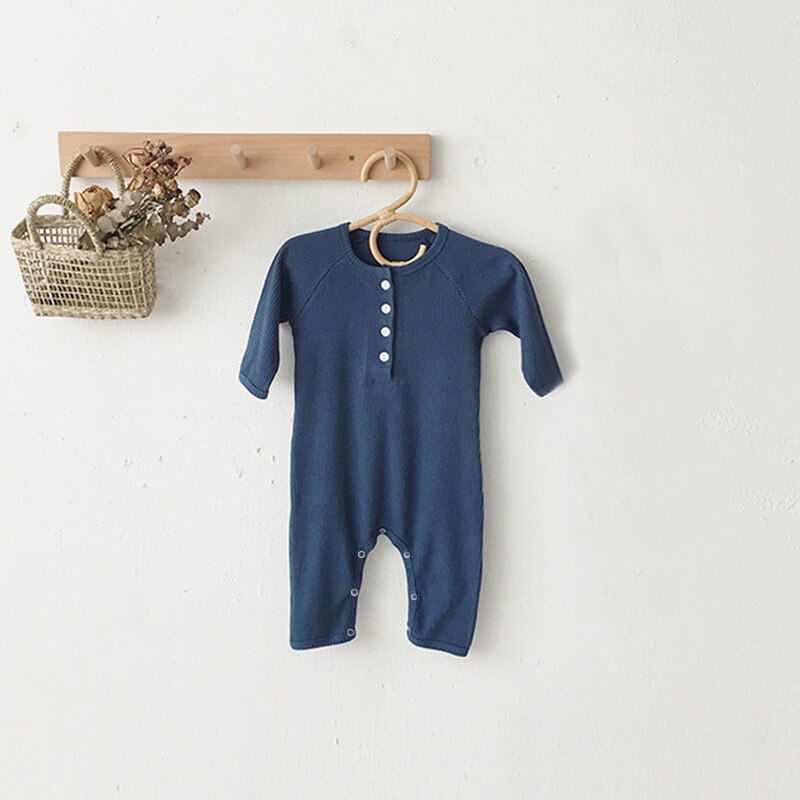Soft Long Sleeve Solid Jumpsuit Romper