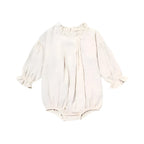 Girls Long Sleeve Linen Bodysuit Romper