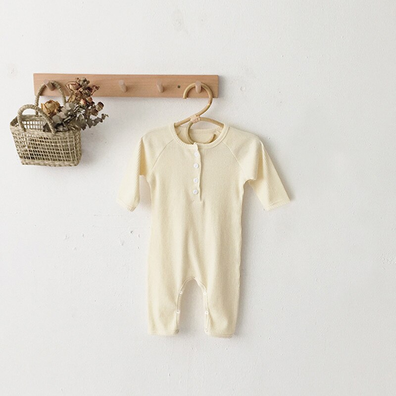 Soft Long Sleeve Solid Jumpsuit Romper