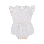 Knitted Sleeveless Drawstring Romper