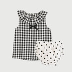 Polka Dot Bloomer Plaid Set