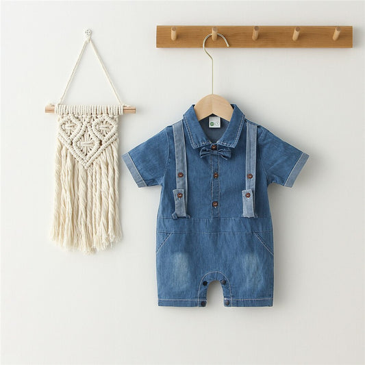 Baby Short Sleeve Denim Rompers
