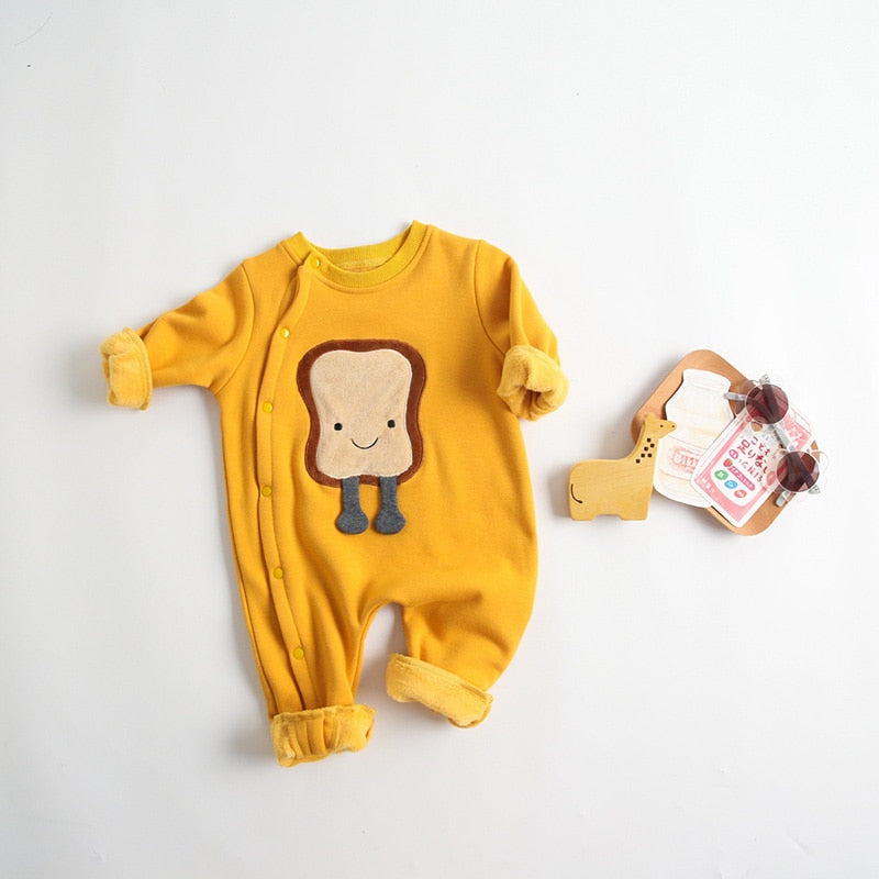 Fur Lining Cartoon Jumpsuit Romper