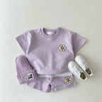 Daisy Print Flower Shorts Jogger Set