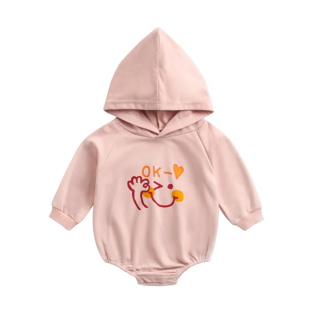 Casual Cotton Hooded Bodysuit Romper