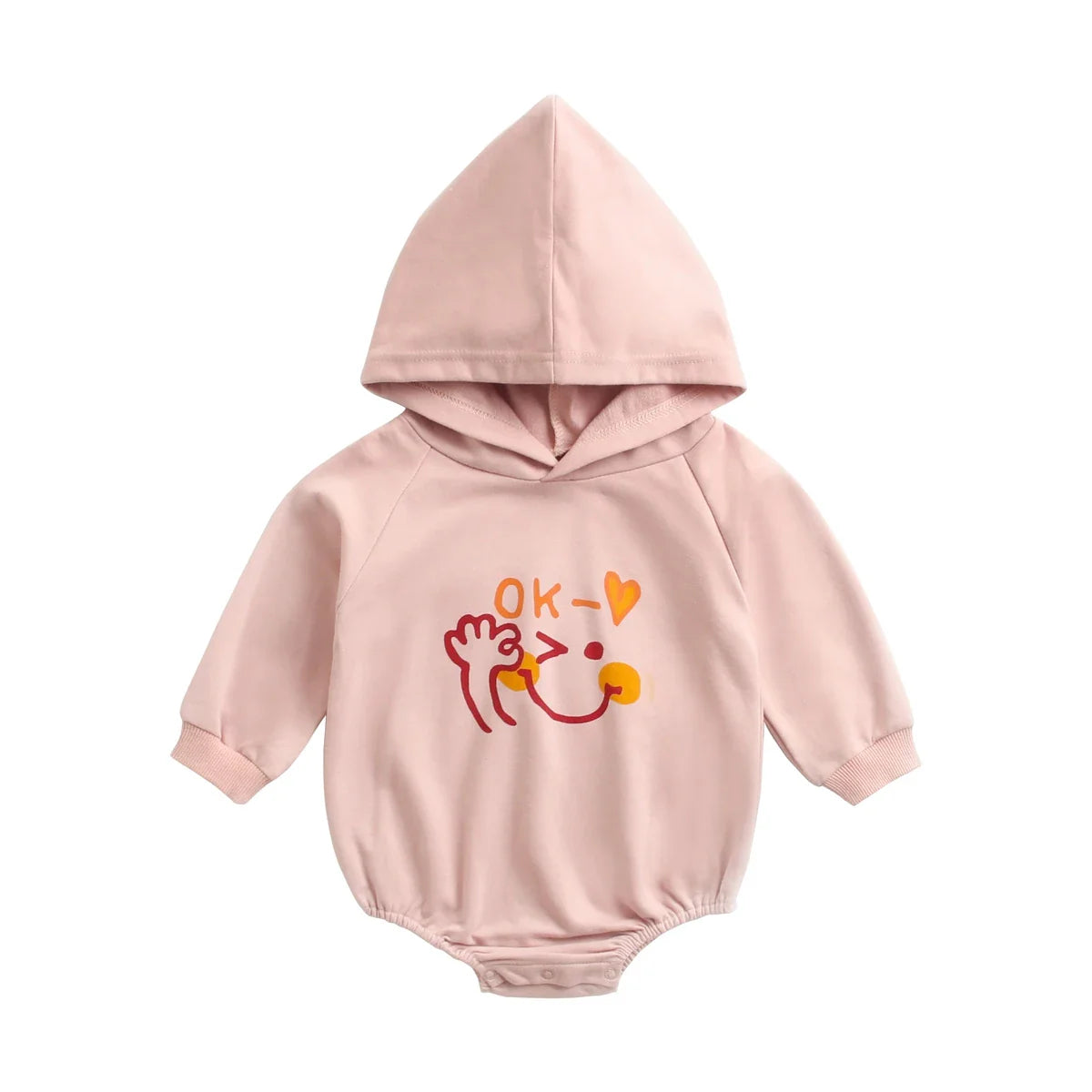 Casual Cotton Hooded Bodysuit Romper