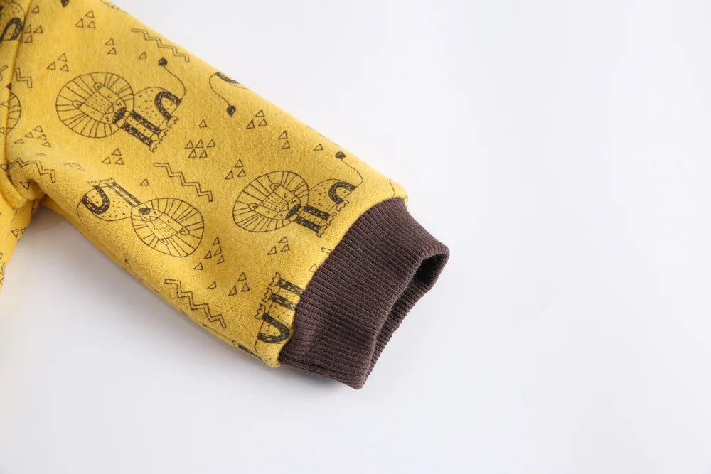 Baby Toddler Boy Girl Winter Clothes Fleece Thick Baby Romper Warm Long Sleeve Hooded Ears Jumpsuit