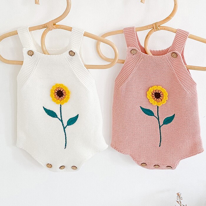 Sunflower Knitted Bodysuit Romper