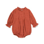 Girls Long Sleeve Linen Bodysuit Romper