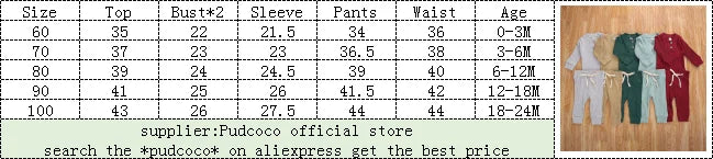 Baby Toddler Girl Boy 2Pcs Autumn Ribbed Clothes Sets Long Sleeve Bodysuits + Elastic Pants 2PCs Outfit