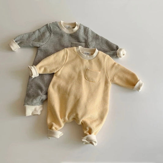Thick Striped Sweater Jumpsuit Romper