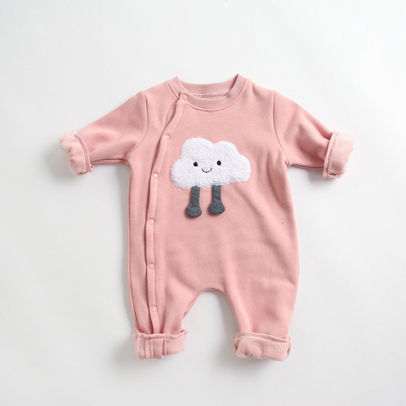 Fur Lining Cartoon Jumpsuit Romper