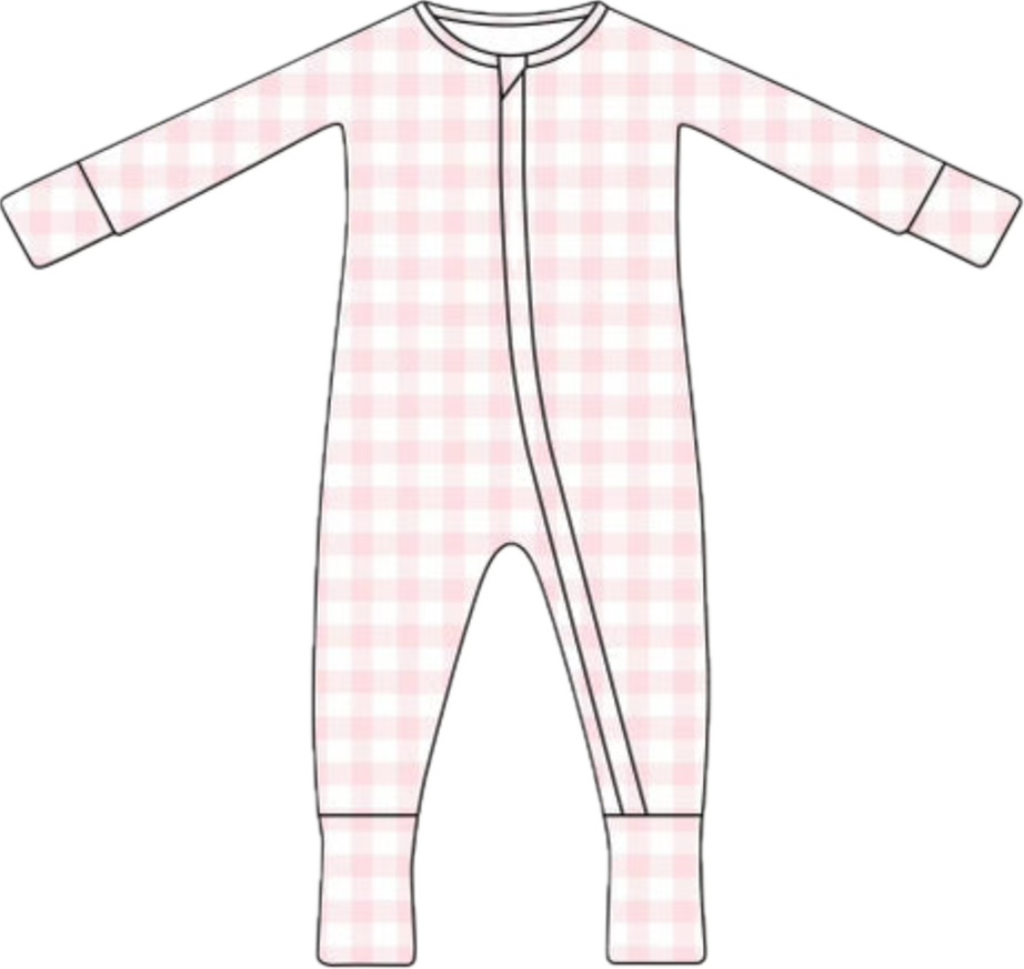 Bamboo Zip Pajamas Zipper Romper | Pink Sugar