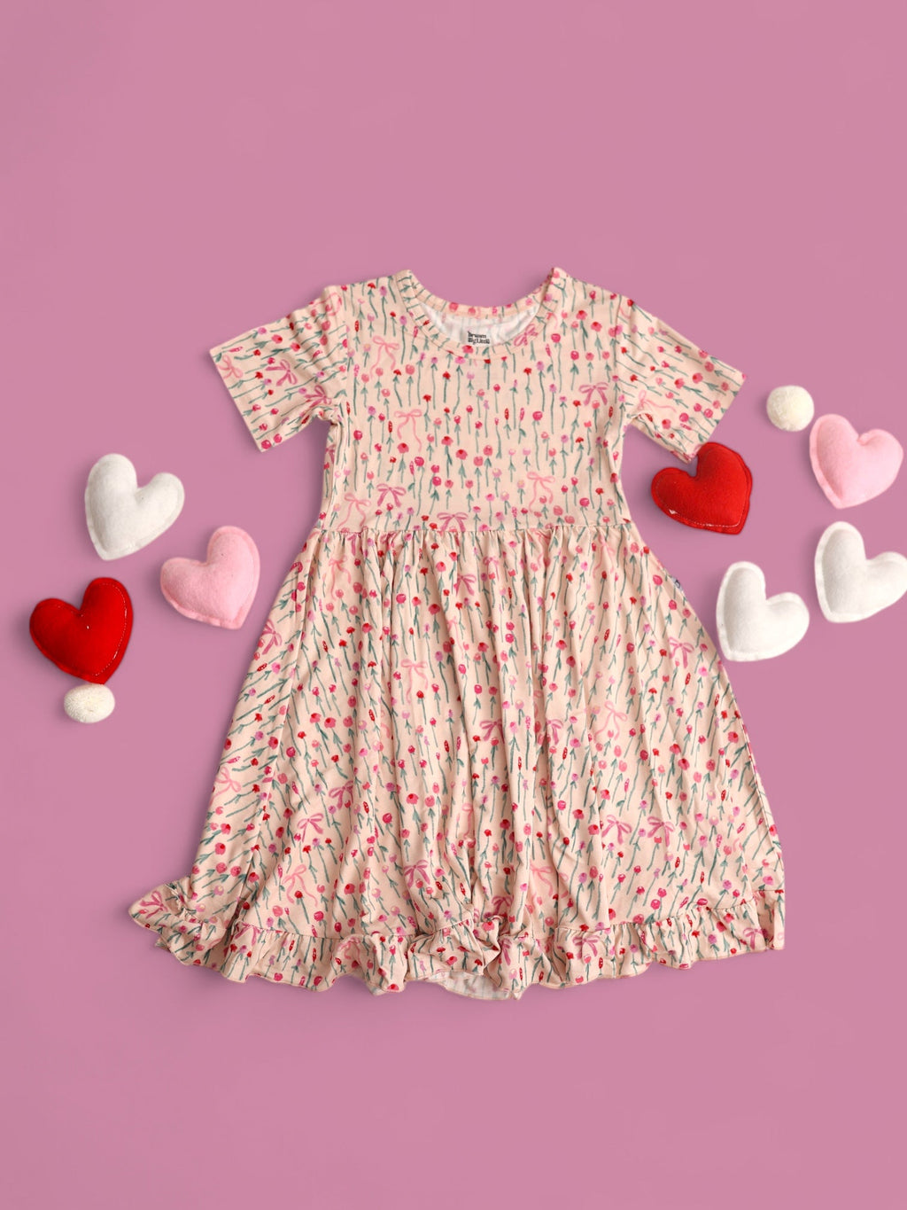 BLOOMS & BOWS FLORAL DREAM RUFFLE DRESS
