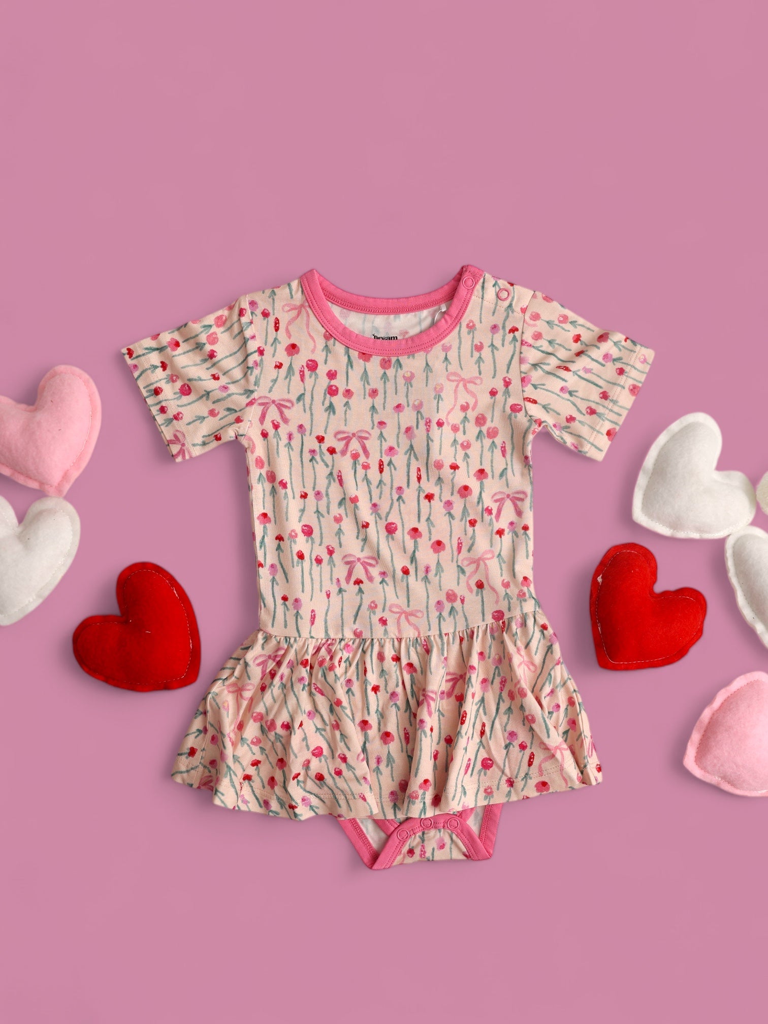 BLOOMS & BOWS DREAM FLORAL BODYSUIT DRESS