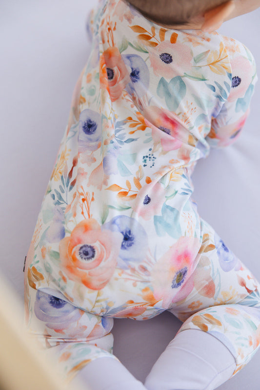 Macie - Zippy Floral Zipper Romper