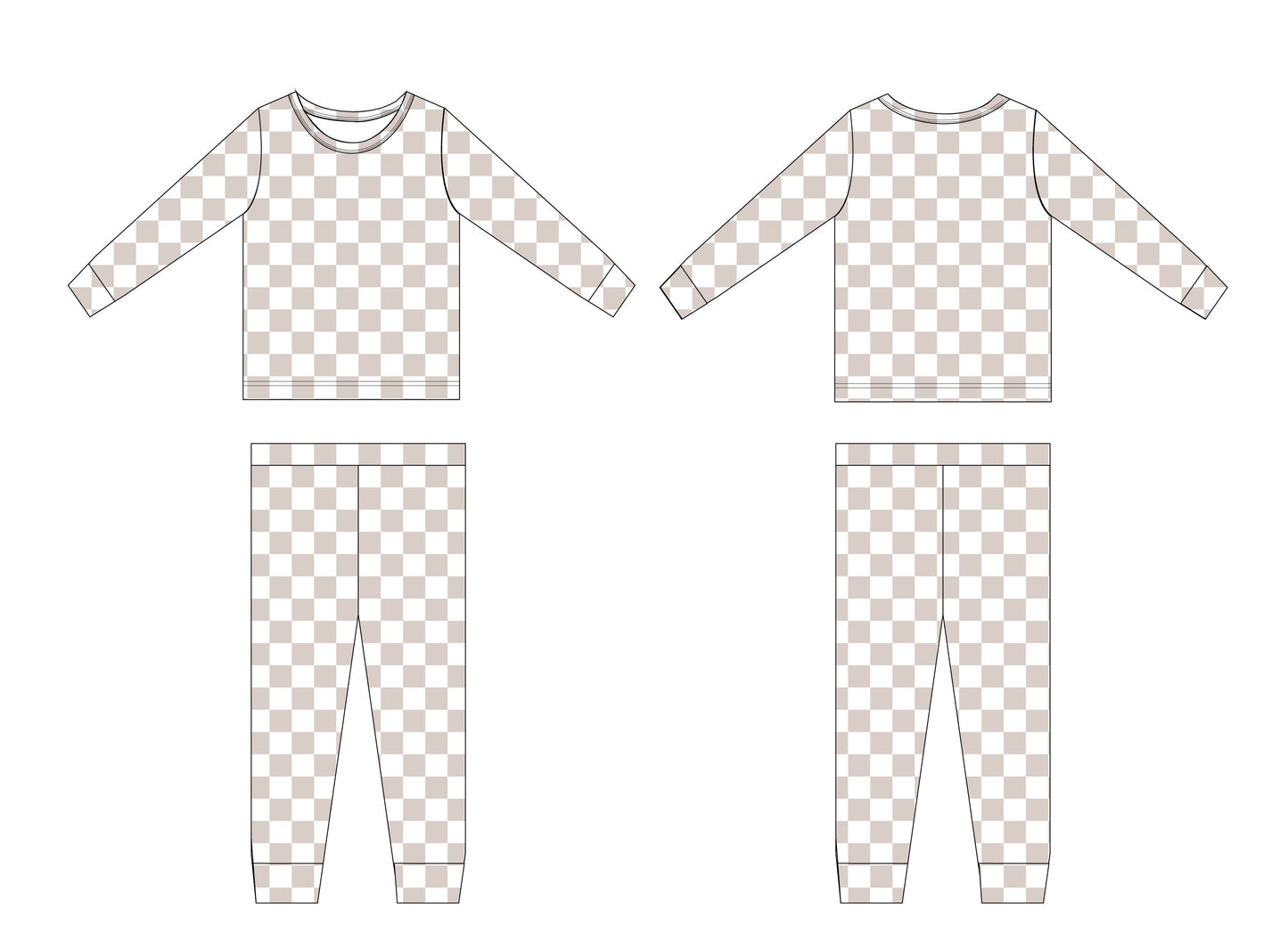 Nude Checker (ribbed) - Set